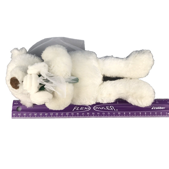 Gund Gifts Hearts United Bride & Groom Pair Plush Teddy Bears 10" White Stuffed - Picture 16 of 16
